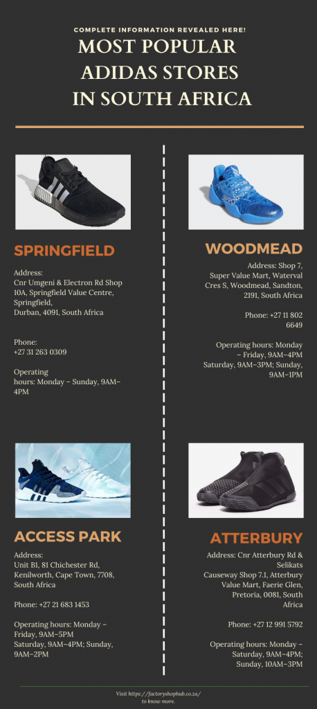 Adidas Outlet in Springfield, Woodmead, Access Park more!